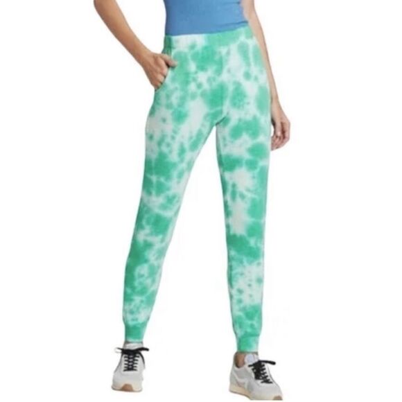 New MONROW Tie Dye Supersoft Jogger Sweats Sweatpants Green Blue Size XS X-Small - Picture 4 of 13